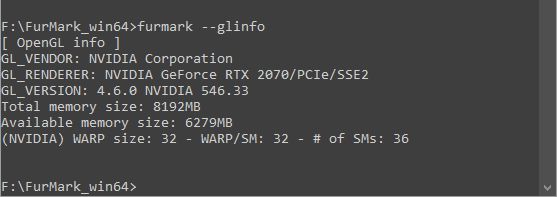FurMark 2, command line